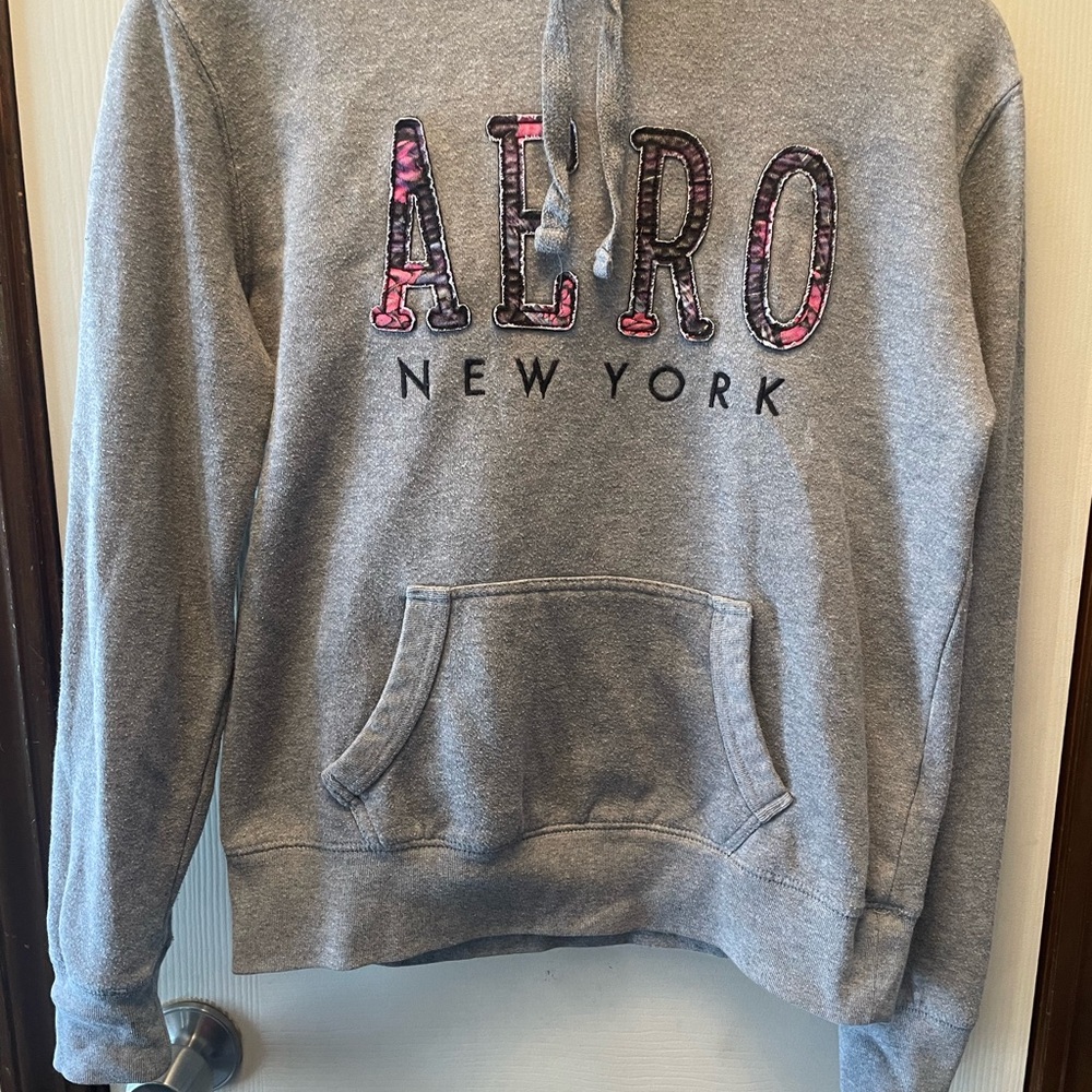 Aeropostale Gray Hoodie with Pink Accents